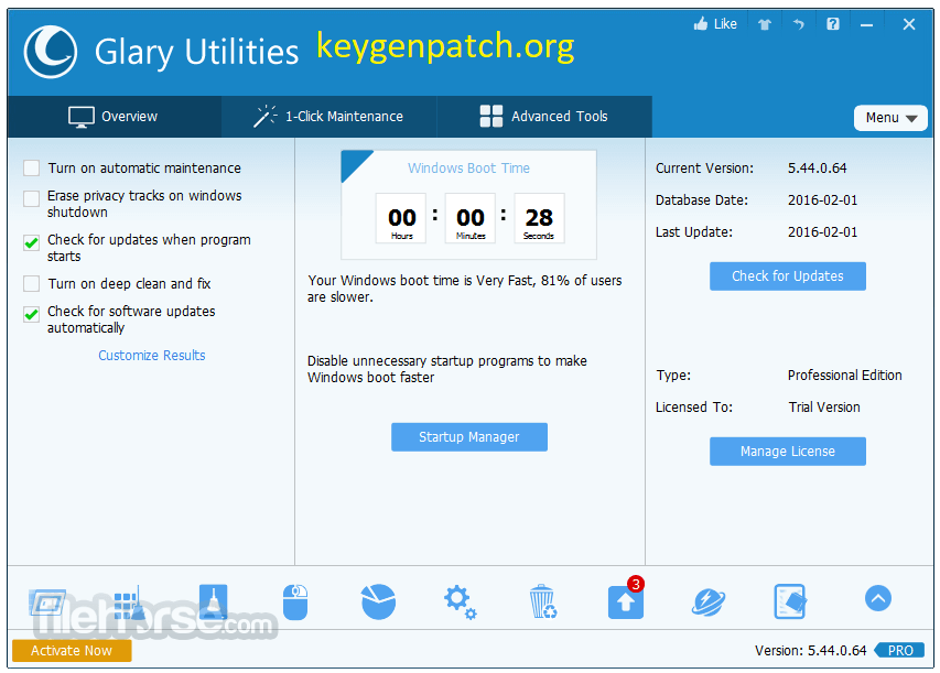 Glary Utilities Pro 5.198.0.227 Keygen Full Download 2023